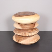 Stone Doğal Renk Mungur Sehpa 42x43 Cm Bej