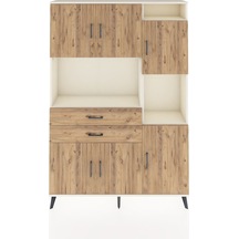 Arges Dolap 9 Raflı 2 Çekmeceli 6 Kapaklı 132x30x195 Aytaşı-çam/çam Atlas Çam/atlas Çam
