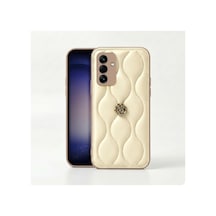 Samsung Galaxy Uyumlu A54  Kılıf Zebana Camellia Deri Kılıf Bej