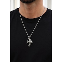 Karanlıkta Parlayan Balık Figürlü Charm Kolye I Gümüş Renk Zincir Unisex Çok renkli
