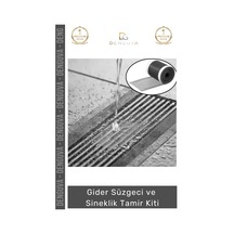 Gidersüzgeci Banyo Mutfak Zemin Drenaj Filtre Saç Gider Süzgeci Sineklik 12 Cm 4 Metre Tamir Kiti