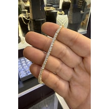 Gurmet Su Yolu Bileklik Zirkon Taşlı Altın