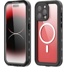 Apple Uyumlu iPhone 15 Pro Max Kılıf 360 Koruma Su Geçirmez Toz Geçirmez Magsafe Wireless Kapak Su