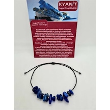 Gümüştel El Sanatları Sertifikalı Doğal Kyanit Taşı Bileklik Orijinal Doğal Taş Çok Renkli