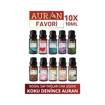 AURAN Favori Set Saf Esansiyel Uçucu Yağ Buhurdanlık Yağı 10x 10
