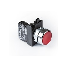 Emas Cm100dk Cm Serisi Metal 1no Yaylı Düz Kırmızı 22 Mm Buton