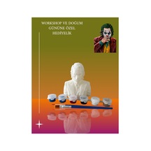 3d Joker Figür Boyama Seti - Kendin Boya Hobi Ve Etkinlik Seti - Akrilik Boya + 2 Fırça