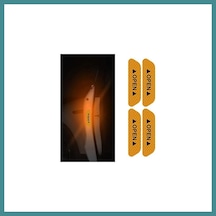 Trendexa Araba Kapı Açık Uyarı Reflektörü Etiket Sticker 4'lü 9.5x2.5cm Sarı Mac