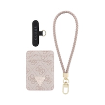 Guess Bilek Askı İpli Magnetik Kartlık 2in1 Aksesuar Set Pembe