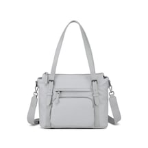 Smart Bags Twill Dimi Kumaş Kadın Omuz Çantası 3329 Gri