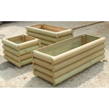 Ahşap Kütük Saksı 50X50X40