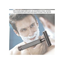 Ulzyvf Klasik Kenarlı Jiletli Tıraş Makinesi, Çift Ayarlanabilir Altın Bm