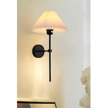 Modern Tasarım Umbrella Aplik Elektrikle Çalışır Krem Abajur 1 Adet Siyah Siyah