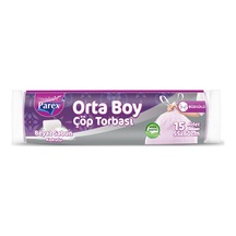 Büzgülü Çöp Torbası Beyaz Sabun Kokulu Orta Boy 15&apos Li