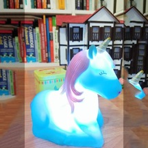 Dekoratif Unicorn Renk Değiştiren Pilli Led Gece Lambası Mavi Renkli