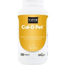 Natur Cal-d Pet 100 Tablet - Kedi & Köpek İçin Kemik, Diş, Hamilelik & Yavru Gelişim Kalsiyumu