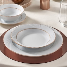 Güral Soprano 6 Adet 23 Cm Çukur Yemek Tabağı Mat Gold