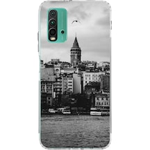 Redmi 9t-poco M3 Uyumlu Galata Kulesi Ve Deniz Manzaralı Baskılı Silikon Kılıf Renkli