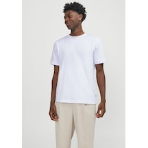 Jack & Jones Erkek Loose Fit Kisa Kollu Tisört - Urban 12254412 White Siyah