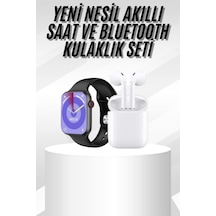 Yeni Nesil Akıllı Saat Ve Kulaklık Seti Gümüş Kasa Zarif Tasarım Çok Fonksiyonlu