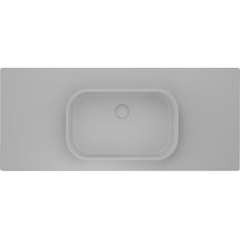 Real Stone Pure Etajerli 70x50 Beyaz Granit Banyo Lavabosu Beyaz