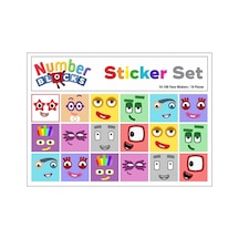 Number Blocks Matematik Eğitici Birim Küp Snapcubes Kafa Sticker /10-100 Sticker 18 Pcs