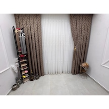 Nivemeshome Sedef 3-0006 Kahve 1/3 Pileli Fon Perde 60x270