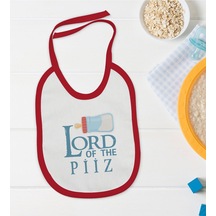 BK Kids Lord Of The Piiz Tasarımlı Kırmızı Bebek Mama Önlüğü-1 Kırmızı