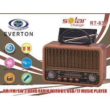 Güneş Enerjili Bluetoothlu Nostaljik Radyo Rt-834
