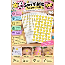540 Lı Sarı Yıldız Sticker Seti 10 Sayfa Öğrenci Ödül Stickerı Motivasyon Ve Başarı Stickerı Çok Renkli