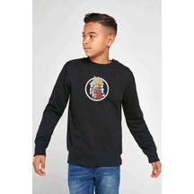 Tshirthane Anime Dragon Ball Baskılı Unisex Çocuk Siyah Sweatshirt (534629369) Siyah