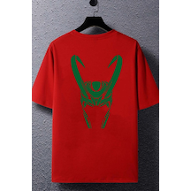 Flood Of Style Unisex Floki Baskılı T-shirt Kırmızı