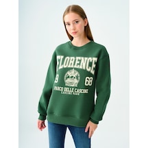 Loose Fit Kadın Sweatshirt Yeşil