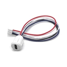Devremarkt Type C Panel Montaj Dişi Soket 4 Pin 15cm Kablolu Beyaz Uzatma Usb 3.1 Konnektör Araba Kamera Oyunc