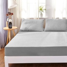Novahub Gri Rahat Yatak Havlu Kumaş Çarşaf Tpu Su Geçirmez Anti-mite Çarşaf Simmons Yatak Koruyucu Otel Çarşaf - 150 X 190 Gri