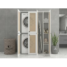 Kenzlife Çamaşır-kurutma Makinesi Dolabı Yaromira Mat Beyaz 180 120 64 Hazeran Kare Kapak Suntalam Gövde