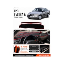 Opel Vectra A 1988-1995 Uyumlu Torpido Örtüsü, Torpido Kılıfı - Siyah-kırmızı - Op014