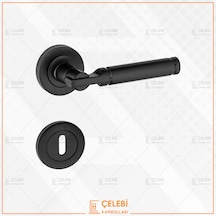 Can Kol Yuvarlak Rozetli Siyah Oda Kapı Kolu