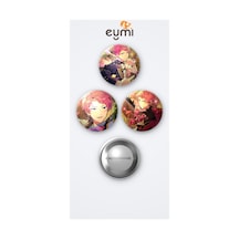 The Ensemble Stars Shu Itsuki Oyun 3'lü Metal Rozet Seti 58mm İğneli Buton Çanta Yaka Rozeti Çok Renkli