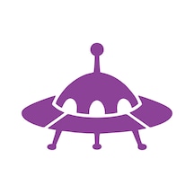 Ufo Araba Sticker 17x17 Cm Mor