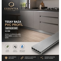 Tesay Pvc Baza Profili 12 Cm Metalik Gri 110 Cm Mutfak Dolabı Süpürgelik Profili