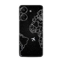 Tecno Spark Go 2024 Kılıf Desenli Silikon Platinium Series Black Plane 1868