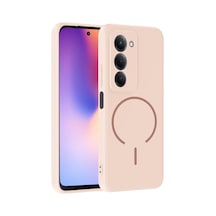 Xiaomi Redmi 15 Kılıf Magsafe Destekli Kamera Korumalı Yumuşak Silikon Pazarplus Rose Pembe