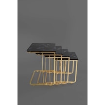 Tekerlekli Veys Sehpa Gold 4 Lü Zigon Sehpa - Orta Sehpa - Yan Se (550698852)