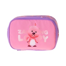 Kaukko Kids Loopy Baskılı Lila - Pembe Kız Çocuk Organizer Kalem Çantası - Kalemlik - L5295 Çok Renkli