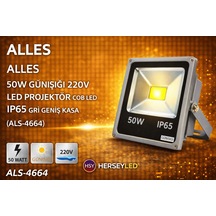 Alles 50w Günışığı Led Projektör Cob Led Gri Geniş Kasa Günışığı