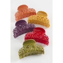 Çini Desenli Renkli Mandal Toka 8 Cm Kırmızı