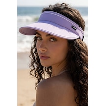 Gigi Luxe Kadın Geniş Siperli Uv Korumalı Ayarlanabilir Vizör Şapka Lila Lila