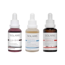 Solaris Cilt Tonu Eşitleyici Aha %10 Bha %2 Serum 30 ML + Hyaluronik Asit Serum 30 ML + Leke Karşıtı C Vitamini Serum 30 ML