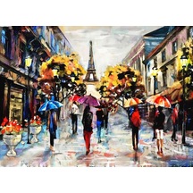 Nova Puzzle 1000 Parça Yağmurlu Havada Eyfel Sokakları Puzzle - Y
